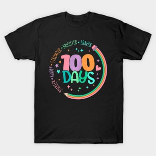 Smarter Kinder Stronger Brighter 100 Days Of School Teacher T-Shirt